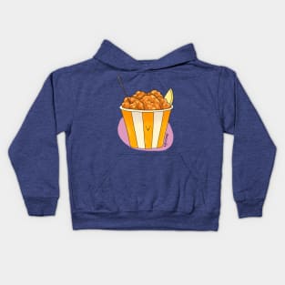 A bucket of Karaage with lemon slice Kids Hoodie